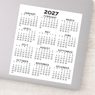 Sticker Calendrier de l'année complète - Minimaliste de ba