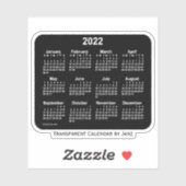 Sticker Calendrier de Neon transparent 2022 par Janz (Feuille)