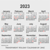 Sticker Calendrier de vacances transparent 2023 par Janz (Devant)