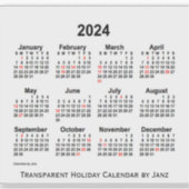 Sticker Calendrier des fêtes transparentes 2024 par Janz (Devant)