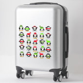 Sticker Calendrier des pingouins de Noël (Sur valise)