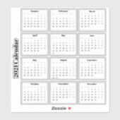 Sticker Calendrier du planificateur moderne Mini noir et b (Feuille)