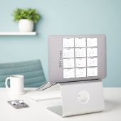 Sticker Calendrier du planificateur moderne Mini noir et b (Ordinateur portable sur le bureau)