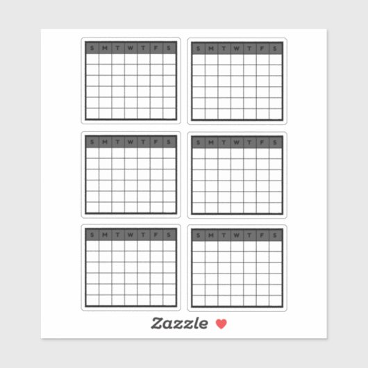 Sticker Calendrier mensuel (Feuille)