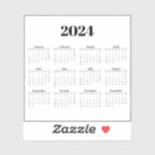 Sticker Calendrier mensuel 2024 | N'importe quel arrière - (Feuille)