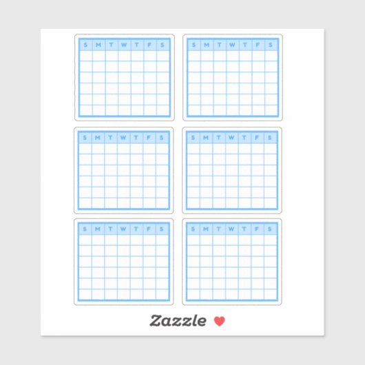 Sticker Calendrier mensuel bleu (Feuille)