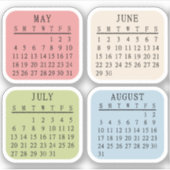 Sticker Calendrier mensuel du journal des puces Bujo Plann (Devant)