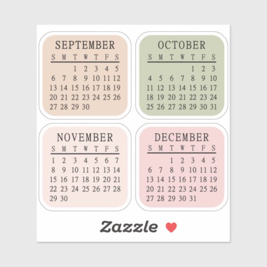 Sticker Calendrier Micro 2026 Bullet Journal Bujo Planner (Feuille)