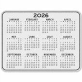 Sticker Calendrier - mini calendrier noir et blanc (Devant)