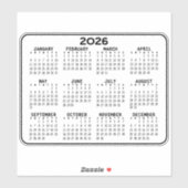 Sticker Calendrier - mini calendrier noir et blanc (Feuille)