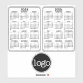 Sticker Calendrier noir - ajouter logo ou photo (Feuille)