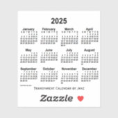 Sticker Calendrier transparent 2025 par Janz (Feuille)