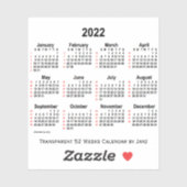 Sticker Calendrier transparent de 52 semaines 2022 par Jan (Feuille)