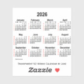 Sticker Calendrier transparent de 52 semaines 2026 par Jan (Feuille)