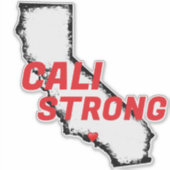 Sticker CALI Bordure rouge forte CA Coeur solide (Devant)