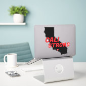 Sticker CALI STRONG Red Blk CA Solid Heart (Ordinateur portable sur le bureau)
