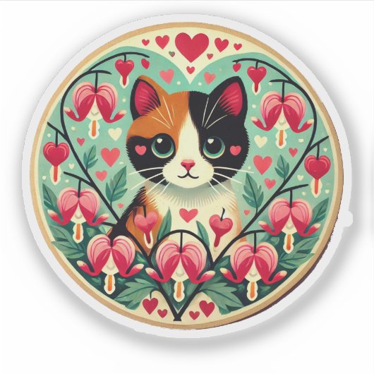 Sticker Calico Chat amour (Devant)