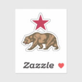 Sticker California Bear et Star (Feuille)
