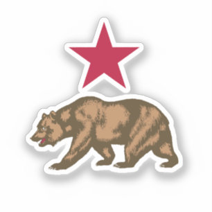 Sticker California Bear et Star