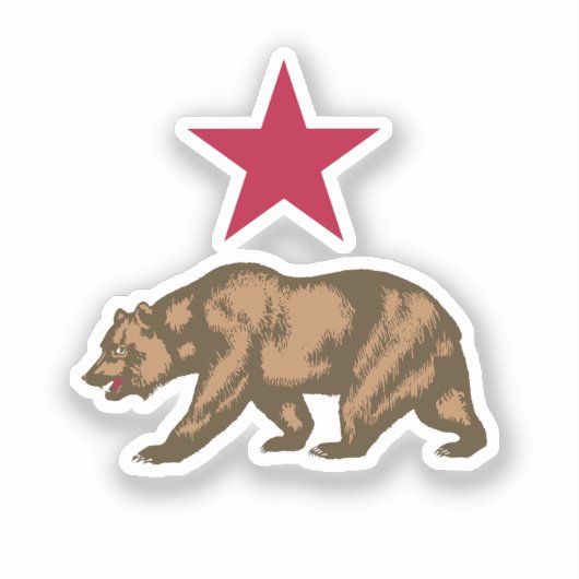Sticker California Bear et Star (Recto)