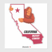 Sticker California Bigfoot Country State Map (Feuille)