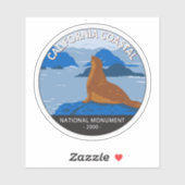Sticker California Coastal National Monument Circle Retro (Feuille)