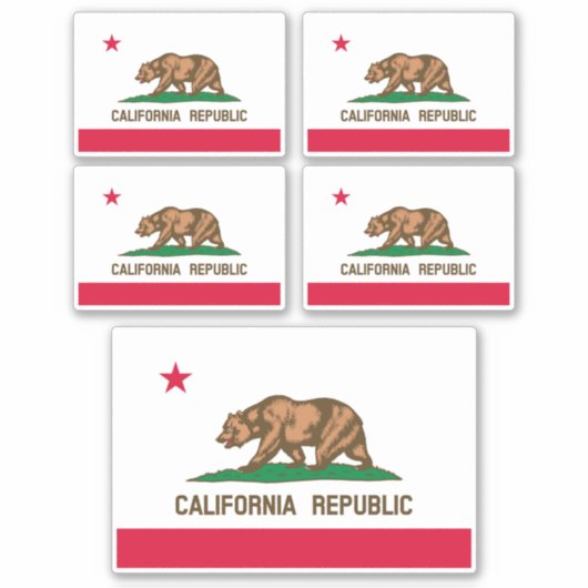 Sticker California State Flag Design (Devant)