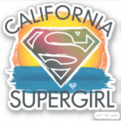 Sticker California Supergirl Sunset Graphic (Devant)