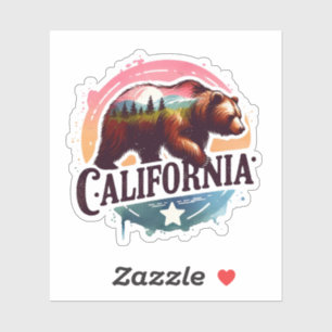 Sticker Californie, Grizzly Bear,