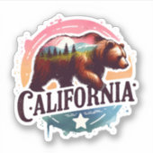 Sticker Californie, Grizzly Bear, (Devant)