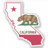 Sticker Californie Grizzly Bear et Star (Devant)
