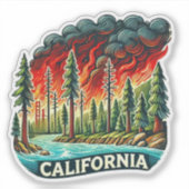 Sticker CALIFORNIE Porte - clé D'INCENDIE (Devant)