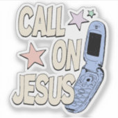 Sticker Call on Jesus – Retro Faith Design (Devant)
