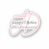Sticker Calligraphie classique tendance monogramme (Recto)