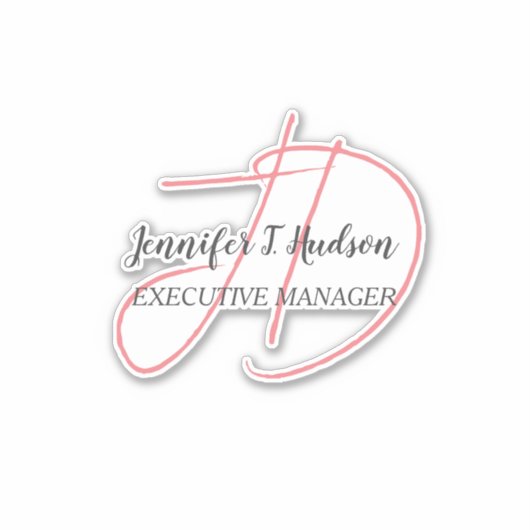 Sticker Calligraphie classique tendance monogramme (Devant)