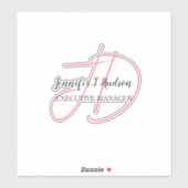 Sticker Calligraphie classique tendance monogramme (Feuille)