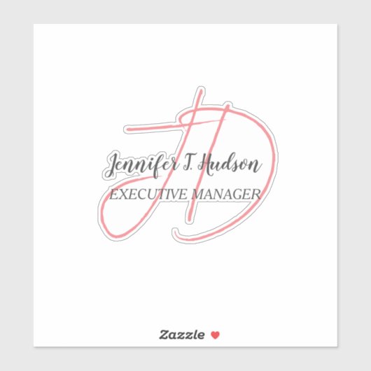 Sticker Calligraphie classique tendance monogramme (Feuille)