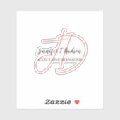 Sticker Calligraphie classique tendance monogramme (Feuille)