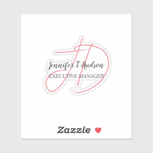 Sticker Calligraphie classique tendance monogramme (Feuille)