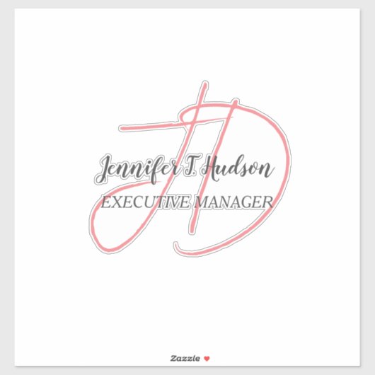 Sticker Calligraphie classique tendance monogramme (Feuille)