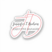 Sticker Calligraphie classique tendance monogramme (Recto)