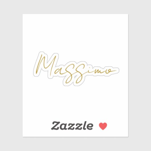 Sticker Calligraphie de couleur or élégante et simple nom (Feuille)