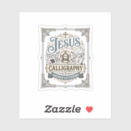 Sticker Calligraphie de Jésus Lettrage sacré Calligraphie (Feuille)