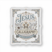 Sticker Calligraphie de Jésus Lettrage sacré Calligraphie (Devant)