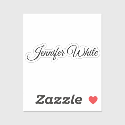 Sticker Calligraphie Elegant noir & blanc Rétro (Feuille)