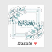 Sticker Calligraphie florale moderne islamique Ramadan Kar (Feuille)