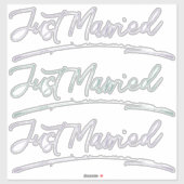 Sticker Calligraphie manuscrite juste mariée Turquoise Lil (Feuille)
