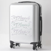 Sticker Calligraphie manuscrite juste mariée Turquoise Lil (Sur valise)