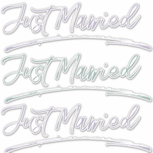 Sticker Calligraphie manuscrite juste mariée Turquoise Lil (Devant)