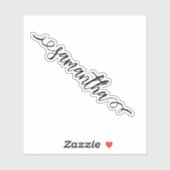 Sticker Calligraphie Nom du monogramme Personnalisé (Feuille)